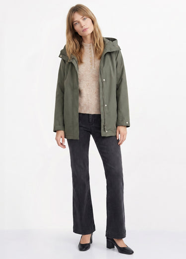 Jean flare taille haute, spécial PETITE Gris moyen