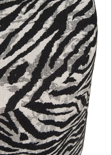 Pouf jacquard imprimé zèbre KIMBERLEY Noir / Blanc