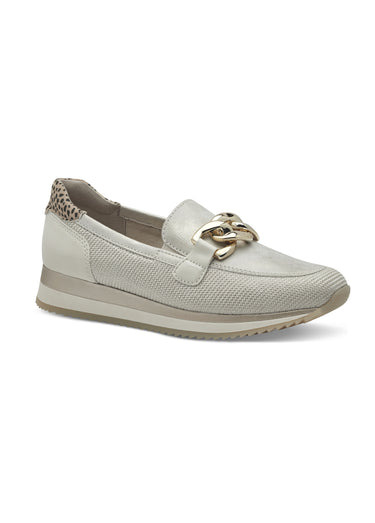 Mocassins compensés multimatières Beige Dore