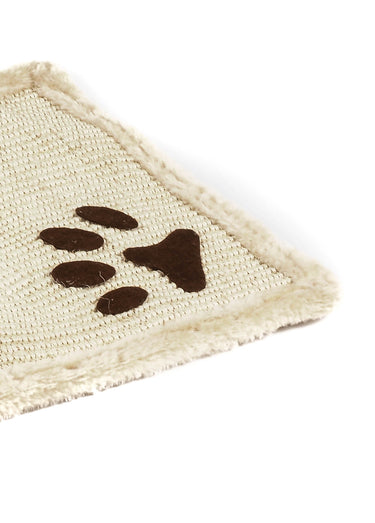 Tapis griffoir 2 en 1 sisal fourrure Ivoire