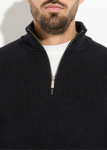 Pull épais avec col zippé camionneur Noir