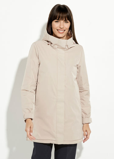 Parka chaude déperlante doublure fourrure Beige