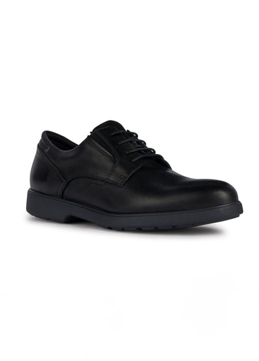 Derbys cuir classiques lacets et élastiques Noir