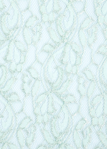 Coupon dentelle fleurie à reflets, 2V Vert Nil
