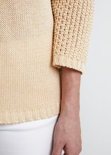 Pull col rond laçage fantaisie Ficelle