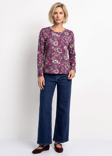 T-shirt manches longues imprimé fleuri Imprime Cassis