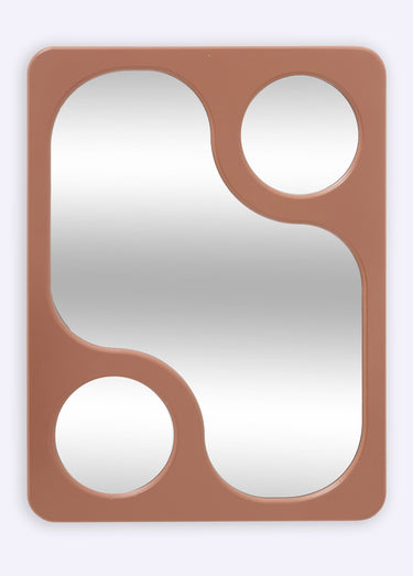 Miroir rectangle fantaisie aspect bois Marron