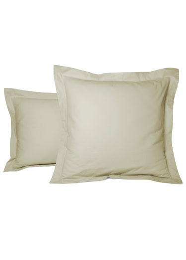 Taie d'oreiller unie percale de coton Beige Lin