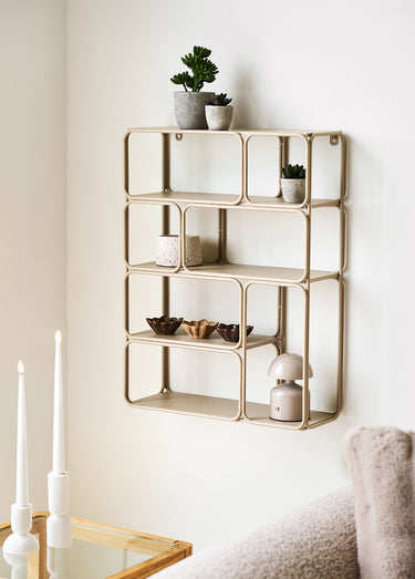 Etagère esprit vintage en métal LANCIANO Beige
