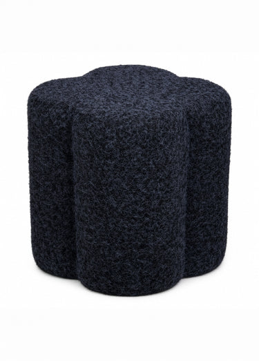 Pouf forme trèfle en bouclette DURBAN Bleu