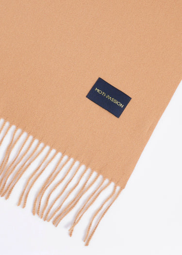 Echarpe classique à franges avec laine Camel