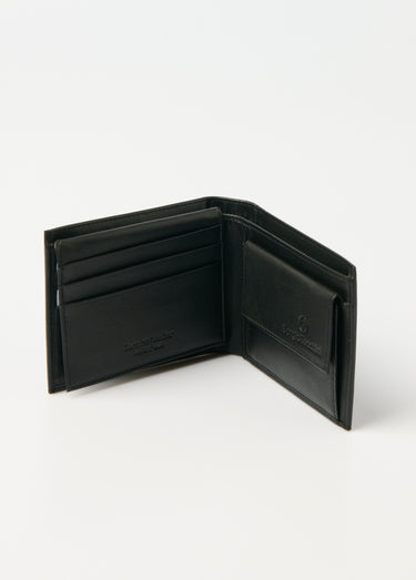 Porte-monnaie compact en cuir Noir