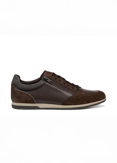 Baskets cuir tendance semelle fine Brun