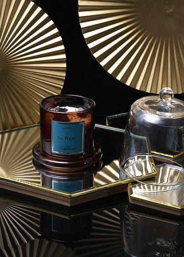 Bougie parfumée avec pierres + cloche Rose