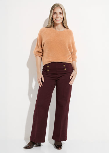 Jean avec boutons métal, spécial PETITE Bordeaux