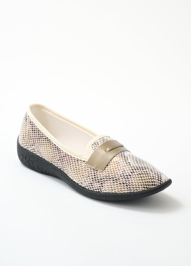 Mocassins pieds sensibles largeur confort Beige