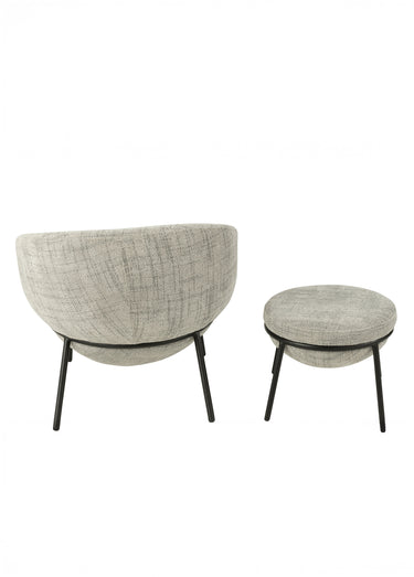 Fauteuil repos tissu + repose pieds 4G Gris