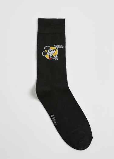 Chaussettes fantaisie, thème Mickey Mouse Noir