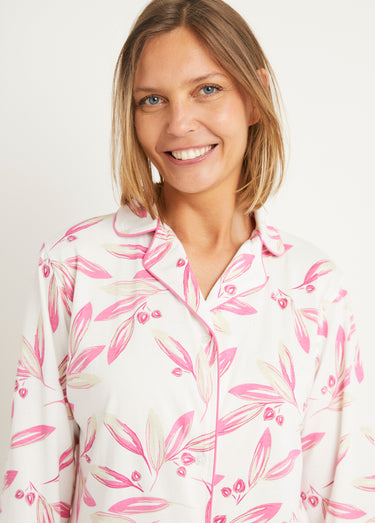 Pyjama imprimé veste boutonnée coton Imprime/Rose