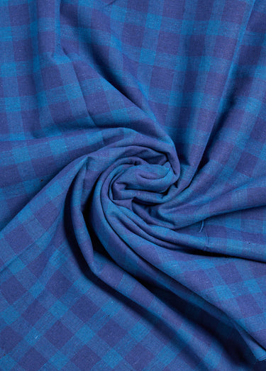 Coupon tissu carreaux foncés, Peacock Carreaux Bleu