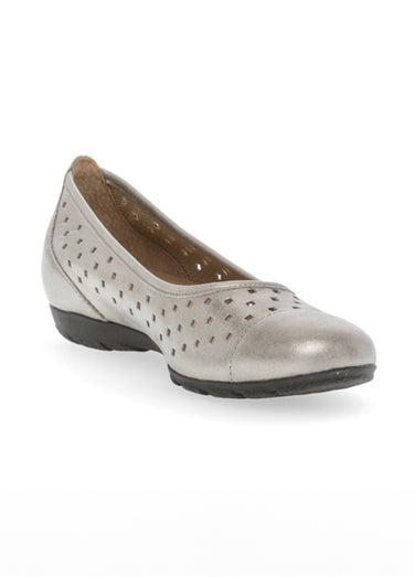 Ballerines cuir ajouré, antidérapantes Bronze
