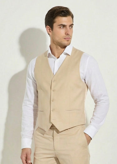 Gilet de costume chic sans manches Beige