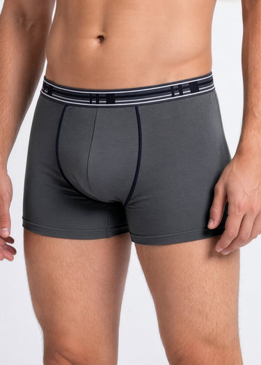 Boxer fermé coton stretch - lot de 2 Gris Lot2