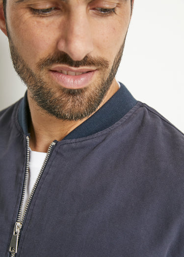 Blouson zippé type teddy Marine