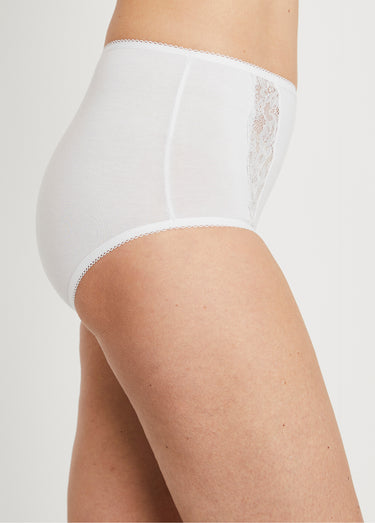 Culotte taille haute dentelle - lot de 3 Blanc Lot 3