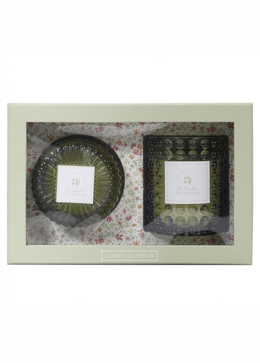 Coffret 2 bougies parfumées thème Jardin Jasmin