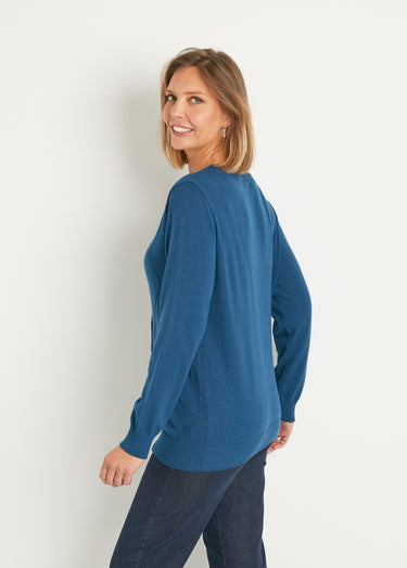 Gilet cardigan uni boutonné modal mélangé Canard