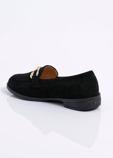 Mocassins suédine avec bride en métal Noir