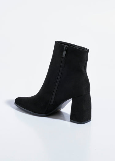 Boots suédine bout pointu et talon mode Noir