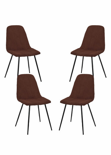 Chaises velours cotelé et pieds métal 1V Terra