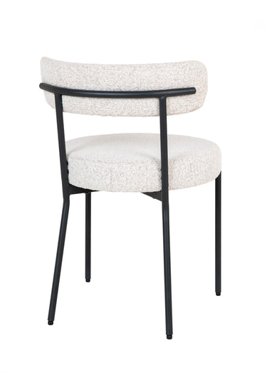 Chaises tissu bouclette et pieds métal Blanc