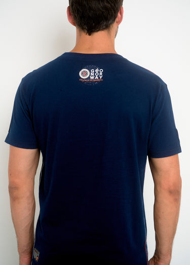 T-shirt homme col rond et inscriptions Marine