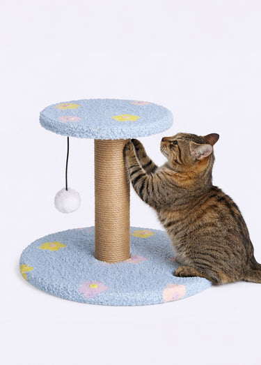Arbre à chat motif fantaisie + balle Fleur