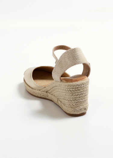 Espadrilles compensées semelle corde Dore