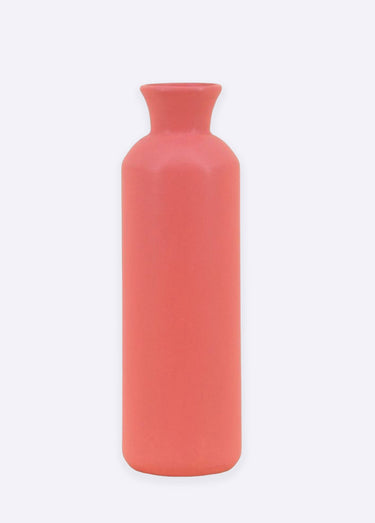 Vase en céramique tube, design épuré Terracota