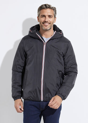 Parka courte chaude fourrée déperlante Noir