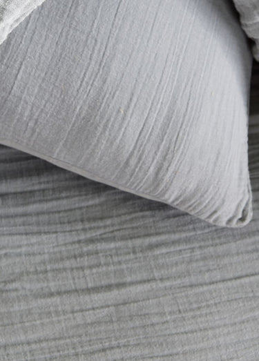 Parure gaze de coton uni, 240 x 220cm Gris