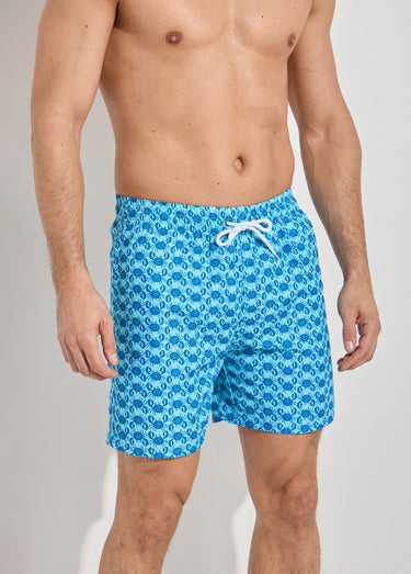Short de bain imprimé fantaisie crabe Imp Bleu