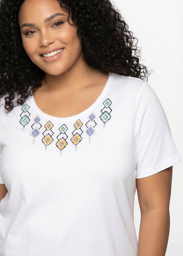 T-shirt long manches courtes Blanc