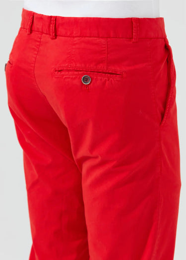 Pantalon chino droit toile coton stretch Rouge