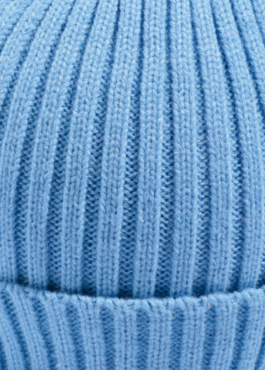 Bonnet en maille cotelée à revers Bleu Clair