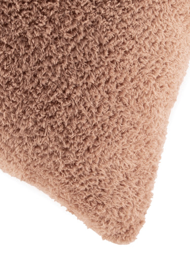 Coussin déco en coral fleece doux Marron