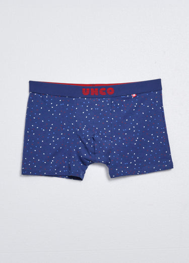 Boxers assortis en coton, uni + imprimé Imprime/Bleu