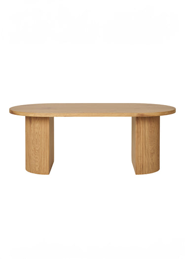 Table basse ovale avec pieds rainurés 2C Naturel