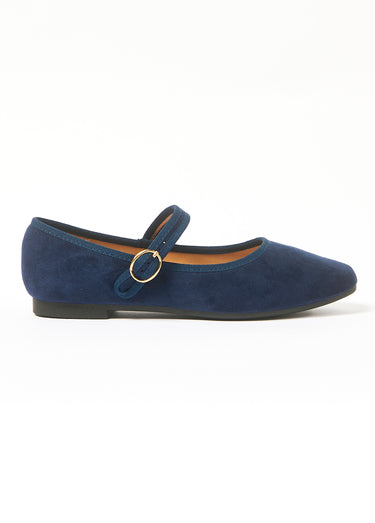 Ballerines style babies avec bout carré Marine
