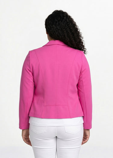 Veste courte zippée droite maille milano Fuchsia